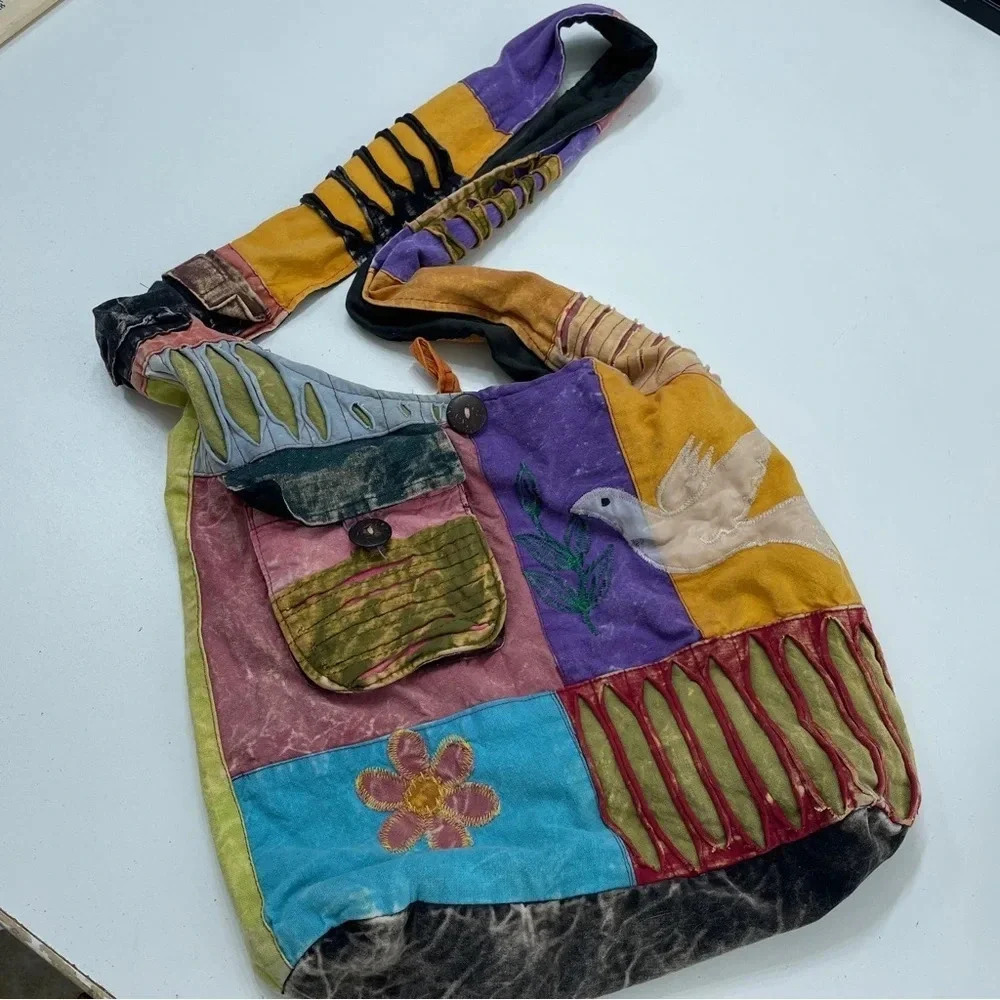 Boho Crossbody Bag made in Nepal *flaw* 3494
